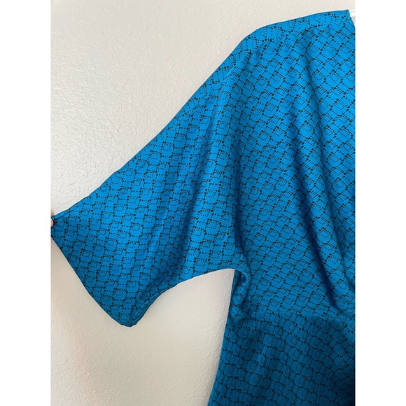 Ann Taylor V-Neck Faux Wrap Shiny Dress Blouse Size 12 - Picture 3 of 5